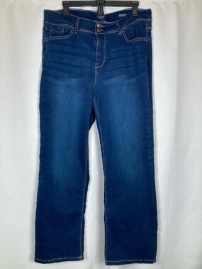 Curve Appeal Curve Creator High Rise Bootcut Jeans Dark Wash Sz 16 Tummy Control